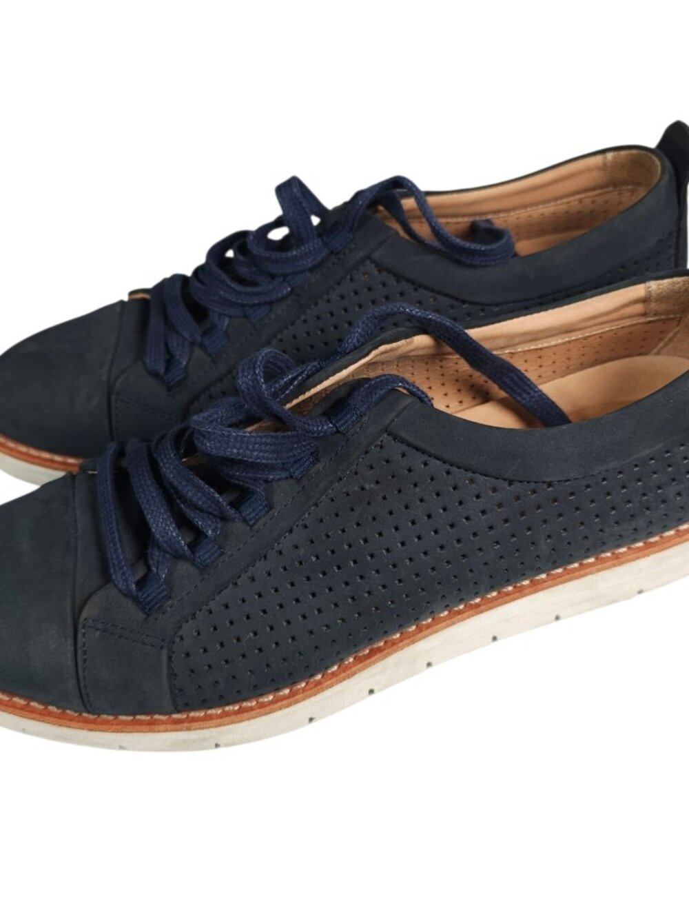 SAMUEL HUBBARD Women's Wanderer Navy Blue Leather Sneakers W1310 Size 9.5
